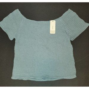 Japana With Love Cropped Off Shoulder Halter Top Shirt Blouse Size Med